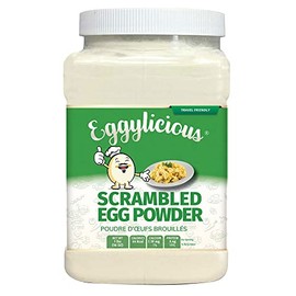 Eggylicious Egg Scramble Mix – Made w/ Hormones Free Whole Eggs/Protein Packed –Easy & Delicious Breakfast - Ideal for Outdoors/Camping/Backpacking – Preservatives Free – Easy Storing 1 lb Jar