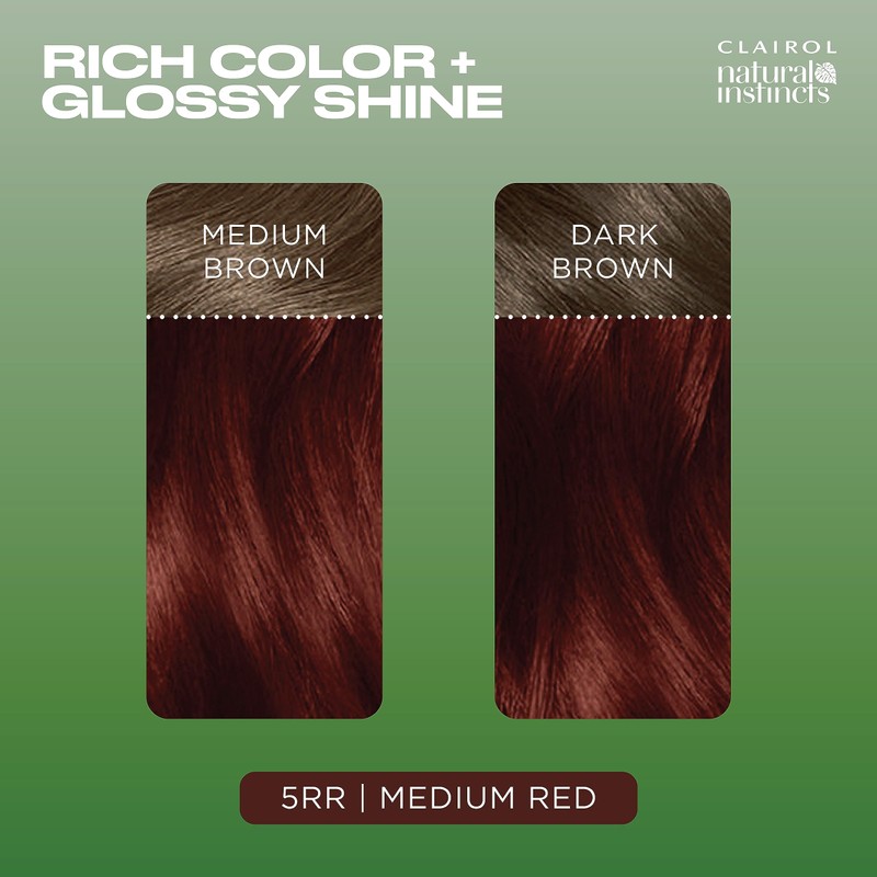 Clairol Natural Instincts Demi-Permanent Hair Dye, 5RR Medium Red Hair