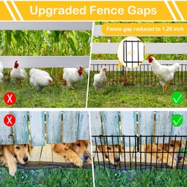 Blingluck Animal Barrier Fence, 19 Pcs 12In(H) x 20.5Ft(L) Upgrade 1.26 in Gap Decorative Fences No Dig Fence for Rabbit and Dog, Rustproof Metal Wire Garden Fence Border for Garden Patio Landscaping