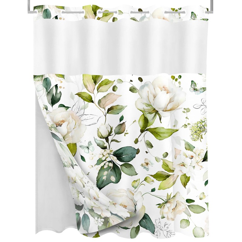 Tititex No Hooks Snap in Liner Blooming Bright White Floral