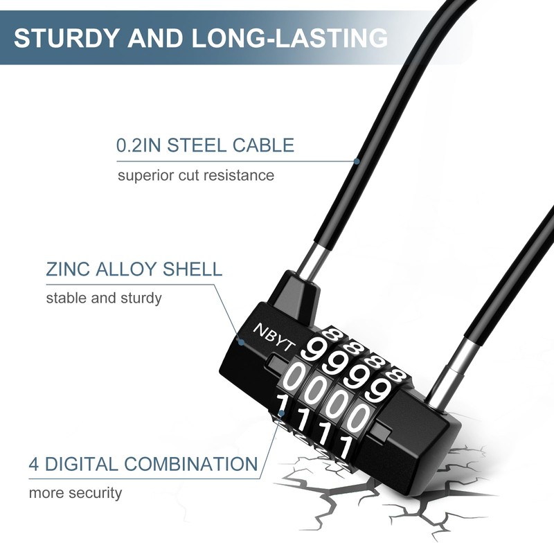 Ankilo 2 Pack 4 Digit Combination Padlock, 3.54 inch Outdoor