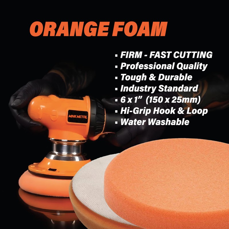 MINK METAL Clarity Compound Orange Polishing & Compounding Foam Pads,