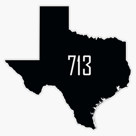Houston Texas Area Code 713 Bumper Sticker Vinyl Decal 5"