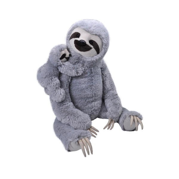 WILD REPUBLIC Jumbo Mom and Baby Sloth, Stuffed Animal, 30 inches, Gift for Kids, Plush Toy, Fill is Spun Recycled Water Bottles