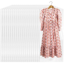 50 Pack Clear Plastic Garment Bags, 60x150 cm Dry Cleaner Bags Plastic Clear, Dust-proof Plastic Garment Bags for Hanging Clothes, Home Storage, Travel, Moving