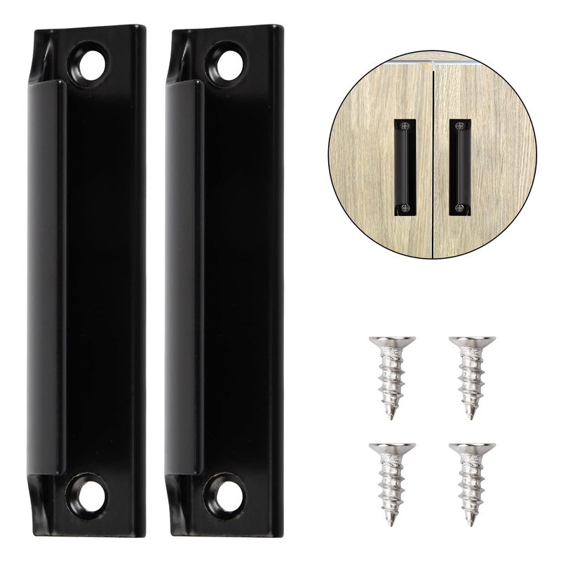 Kioiner 2 Pcs Sliding Door Handles, Aluminum Alloy Curved Handle