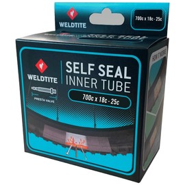 WELDTITE Self Sealing Bike Inner Tube - Long-Lasting Puncture Prevention - 700 x 18c - 25c, Presta Valve