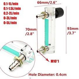 Vogueing Tool Flowmeter with Control Valve YB-6M Air Flow Meter Gas Regulator for Oxygen, Air and Gas（2-20L/min）