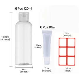12 Pcs Plastic Squeeze Bottles, 10ml Empty Lip Gloss Tubes Clear, 3.4oz Flip Cap Empty Bottles, Mini Cosmetic Tubes,Travel Bottles Set for Shampoo Lotion Liquid, DIY Lip Gloss Balm Makeup Travel