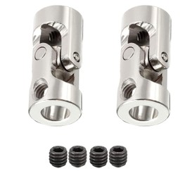 TA-VIGOR Rotatable Universal Joint Shaft Coupling 6mm to 6mm Inner Dia, L23XD11mm Connectors Steering U Joint Couplers with Screws for RC Model 2Pcs