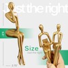 RIRPUAE 3pcs Gold Decor Thinker Statue, Resin Abstract Man Cutout