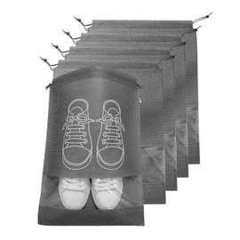 5 Pcs Large Waterproof Shoe Storage Bags with Transparent Window, Dustproof Drawstring Travel Shoe Organizers for Daily Use, Luggage & Closet Storage‌