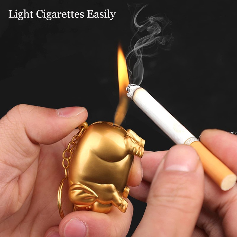 Creative Golden Pig Torch Lighter - Portable Gas Lighter with
