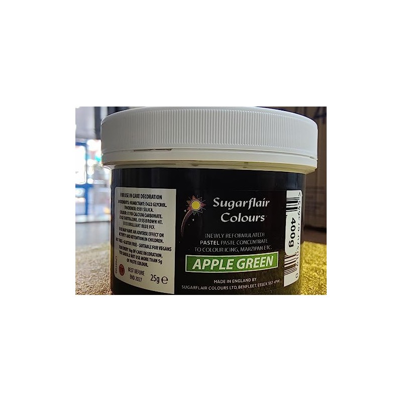 Sugarflair Paste Colours - Pastel- Food Colouring - Apple Green