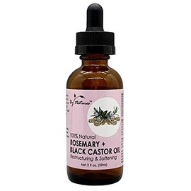By Natures 100% Natural Rosemary + Black Castor Oil 2 Fl Oz (Pack of 2)