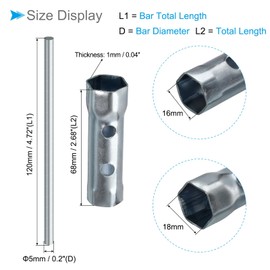 CoCud Ignition Spark Plug Spanner, 16mm 18mm Socket, Dual-Ended Wrench Hex Socket - (Applications: for Bicycle Repair), 5-Pieces