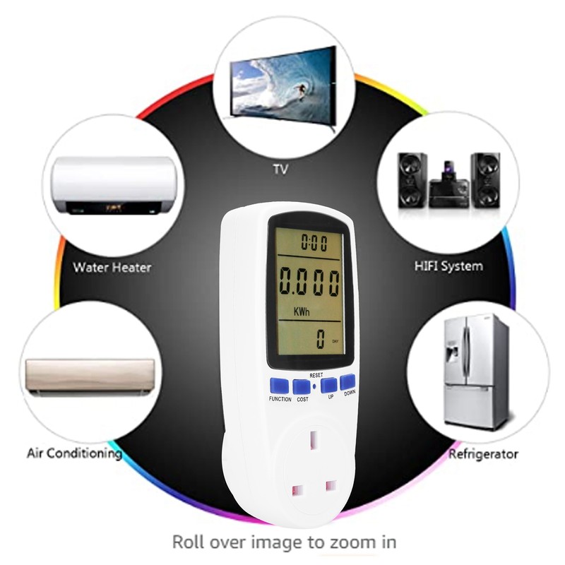 Power Metering Socket Electricity Usage Monitor Voltage Current Meter with