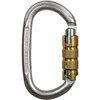 TEUFELBERGER Trilock Carabiner Steel Oval EN 362 Silver/Gold Opening Width