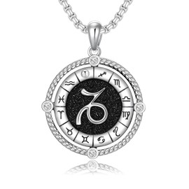 ROMANTICWORK Capricorn Zodiac Necklace 12 Constellation Horoscope Astrology Pendant Necklace 925 Sterling Silver Zodiac Sign Jewellery Gifts for Men Women