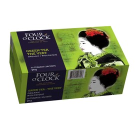 Four O'Clock Organic Green Tea, Non-Gmo, Kosher, Gluten-Free, 60 Teabags