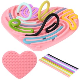 Sensory Toys for Toddlers Kids Sensory Activity Board Calming Fidget Toy for Stress Relief,Anxiety,ADHD,Silent & Mess-Free,Autism Sensory Products for Kids 3+ & Adults,Kids Travel Activity Toys (Pink)