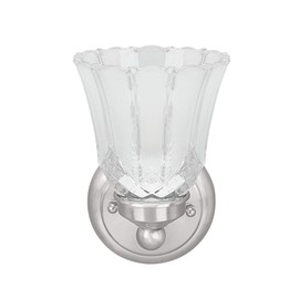 Aspen Creative 62170-1A, One-Light Metal Bathroom Vanity Wall Light Fixture, 4-3/4" Wide, Transitional Design in Satin Nickel