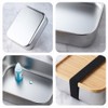 Stainless Steel Bento Lunch Box Metal Containers Wood Lid with