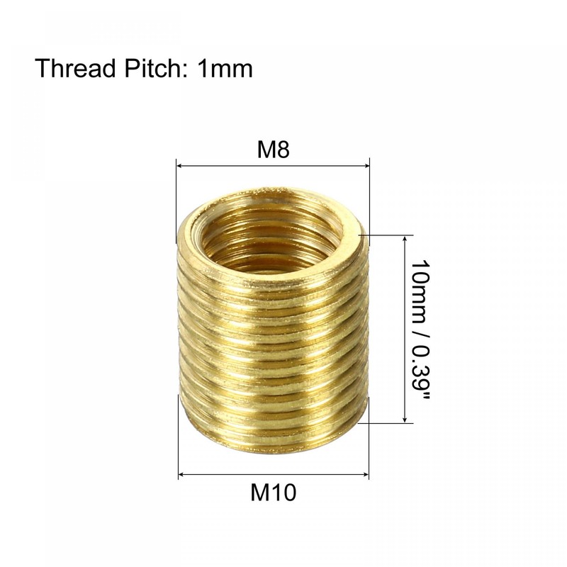 sourcing map Thread Reducing Nuts Insert M10 x 1mm Male