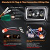 BAOLICY 4x6In LED Headlights DOT Approved 2PCS Hi/Low Beam White/Amber