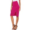 Women's Business Solid High Waist Pencil Skirt Side Slit Stretchy