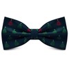 GUSLESON 4PCS Mens Christmas Bow tie Double Fold Silk Red