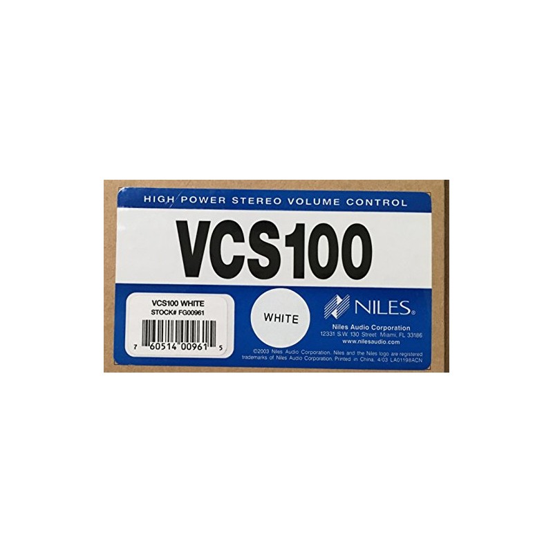 NILES AUDIO VCS100R High Power Stereo Volume Control - White