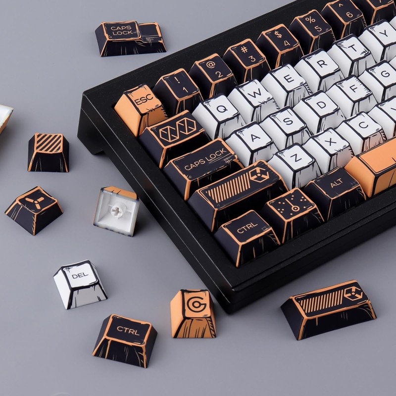 Tsungup PBT Manga Keycaps Set,147 Keys Retro Custom Japenese Anime