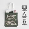 JINYO Everything Is Figureoutable Canvas Tote Bag, Inspirational Motivational Gifts
