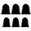 AKSIQIOL 6 Pcs Black Velvet Drawstring Pouches, Adjustable Storage Bags