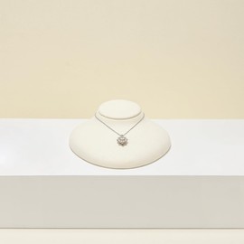 Oirlv Luxury Creamy-white Microfiber Jewelry Bust Necklace Display Bust Necklace Display Holder(Small)