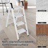 FAHKNS White 4 Step Ladder, Aluminum Light Folding 4 Step