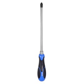 sourcing map Magnetic Screwdriver PH3 x 185mm CR-V High Torque Go-thru Steel Blade Phillips Screwdrivers with Striking Cap for Fastening, Chiseling and Loosening