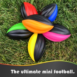 Mini Football 6-Pack 5” Spiral Small Foam Football Mini Footballs 6-Pack Easy Grip Soft Toddler Football(Red, Yellow, Blue, Pink, Orange, Green)