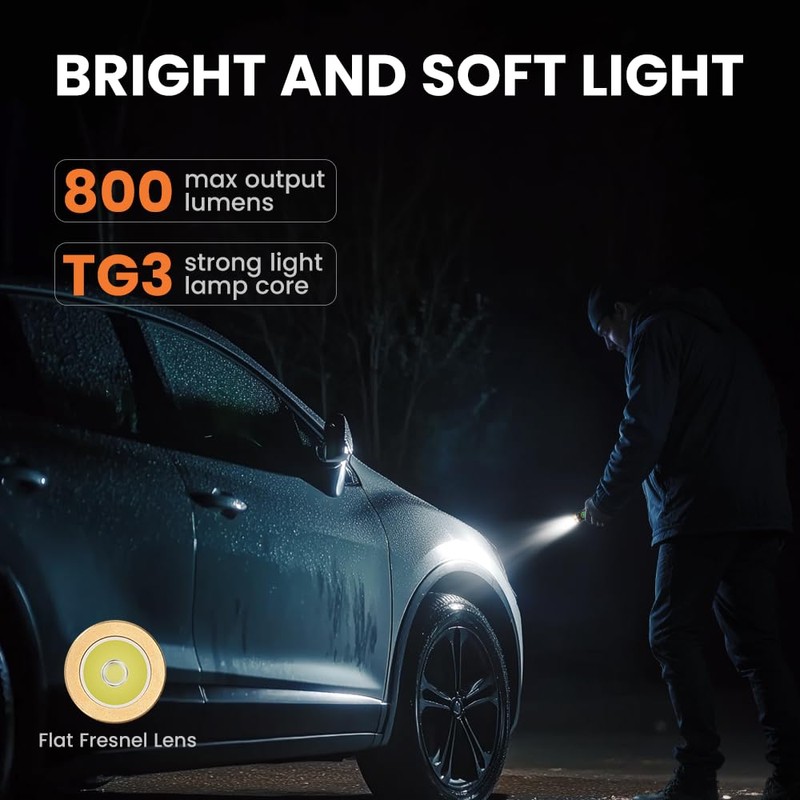 Yemao 800 High Lumens EDC Rechargeable Keychain Flashlight, Powered by