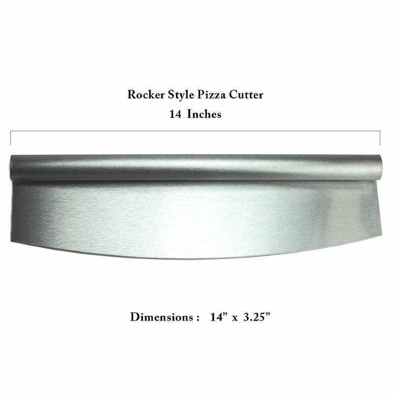 Huji 14" Pizza Cutter Rocker Style Heavy Duty Knife Blade
