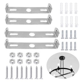 Stainless Steel Ceiling Light Bracket Kit, 4-Piece Stainless Steel Chandelier Bracket with Screws, 90 mm and100 mm Pendant Light Crossbar Kit for Home Office Install