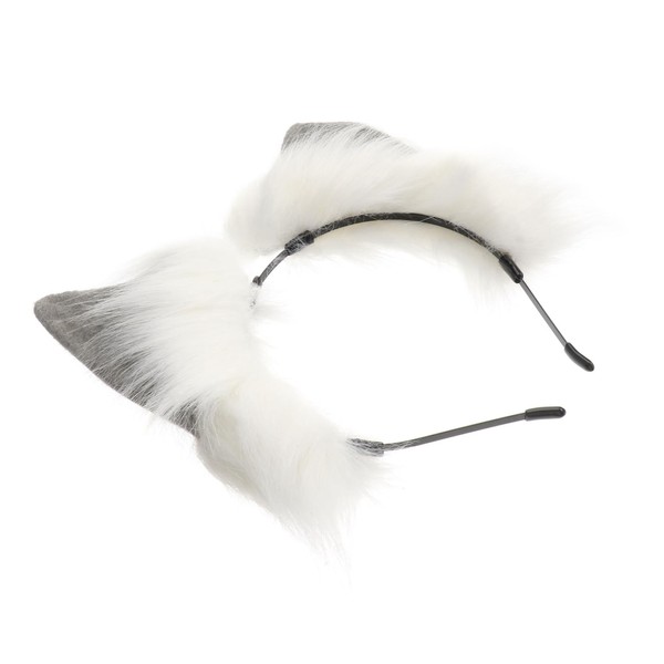 VICASKY 1Pc Furry Ears Headband Bendable Faux Hair Accessory for
