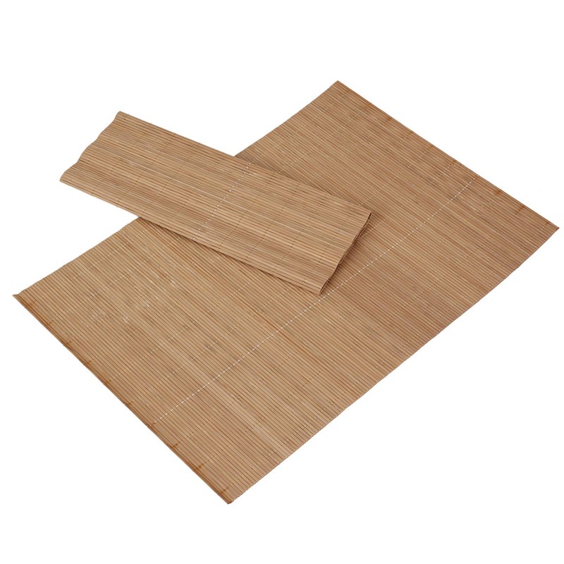 Yibuy 2 x Bamboo Table Mats with Thermal Insulation Rectangular