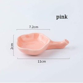 AKOAK Creative Ceramic Flower Plate, Household Seasoning Plate, Japanese Style Soy Sauce Vinegar Plate, Chopstick Holder, Ink Plate and Brush Holder, Pack of 1 (Pink)