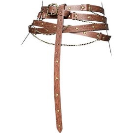 CHAOTEMAI Cosplay Women's Belts with Chain Belt Thin Removable Women Belt Punk Belt Chain for Chains Body Pendant Backpack Ornament Clothing, brown, 327 x 2 cm