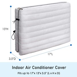 FORSPARK Indoor Air Conditioner AC Covers for Inside with Free Drawstring, 17L x 13H x 3.5D inches White