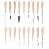 18Pcs Artist Palette Knife Oil Painting Gouache Scraper Wooden Handle