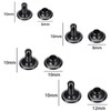 Mcoser 150 Sets Gun Black Leather Rivets 6mm x 10mm