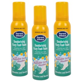 Dermatonics Deodorising Fizzy Foot Foam with Menthol, 150ml, Pack of 3